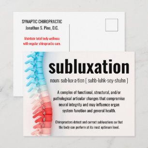 Cartão Postal Subluxação Recall/Reativação da Chiroprática