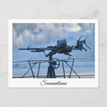 Submarino Vesikko no cartão-postal de Suomenlinna