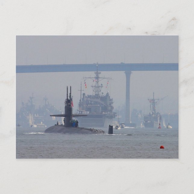 Cartão Postal Submarinos Submarinos Marinho de Navios Nucleares (Frente)