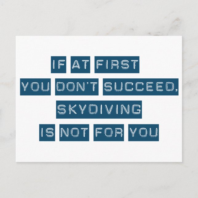 Cartão Postal Sucesso em Skydiving (Frente)