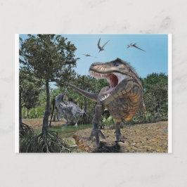 Cartão Postal Suchomimus e Tyrannosaurus Meet