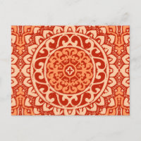 Sudoeste Sun Mandala Batik, Coral Orange