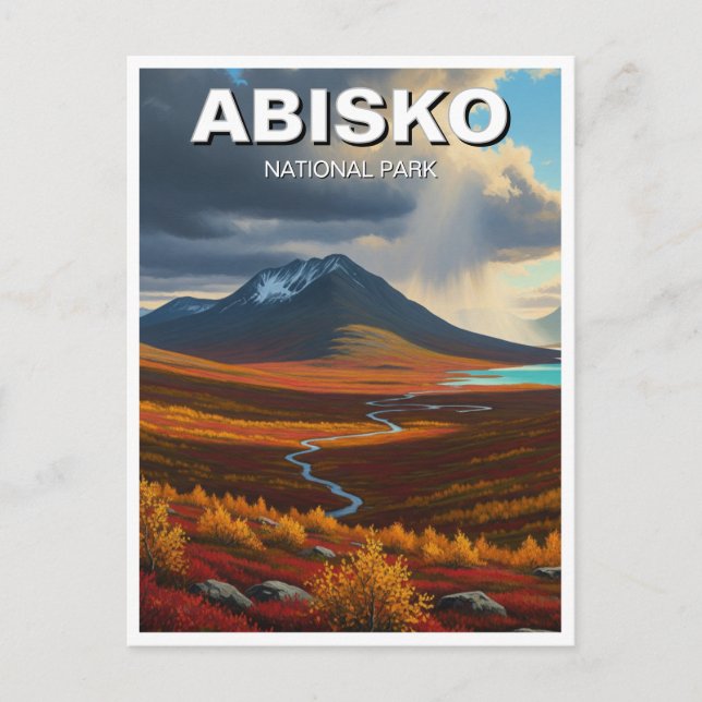Cartão Postal Suecia do Parque Nacional de Abisko (Frente)
