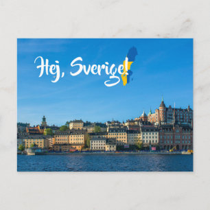 Cartão Postal Suecia Estocolmo Hej Sverige Pós-cruzamento