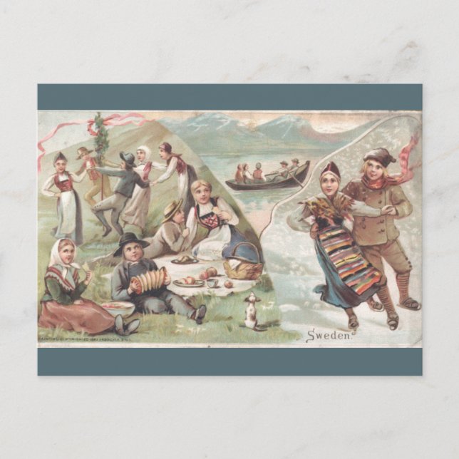 Cartão Postal Suécia Vintage (Frente)