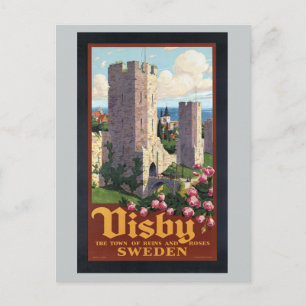 Cartão Postal Suecia Visby - Viagens vintage