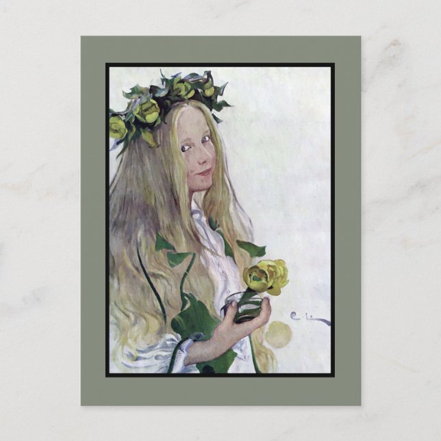 Cartão Postal Sueco Lucia Girl (Frente)