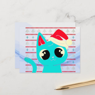 Cartão Postal Suéter Feio - Salsicha de Natal Engraçado