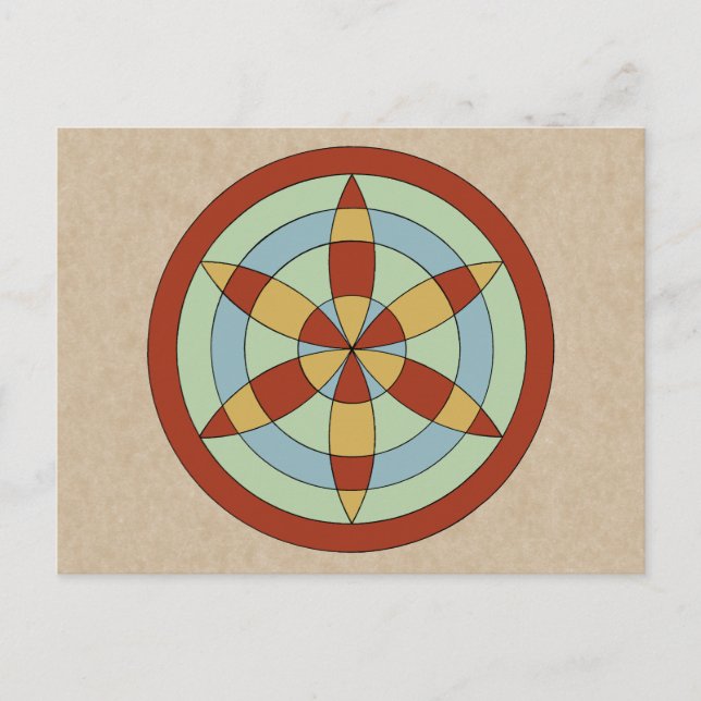 Cartão Postal Suffolk Hexafoil (Daisy Wheel) (Frente)