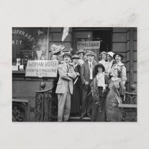 Cartão Postal Suffragetes e seus Homens, 1913