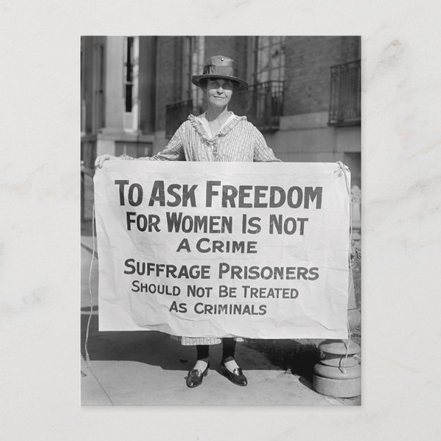 Cartão Postal Suffragette para Alice Paul, 1917 (Frente)