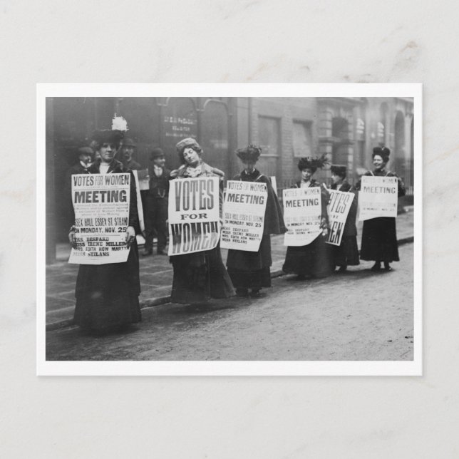 Cartão Postal Suffragettes Votes para Mulheres, Londres (Frente)