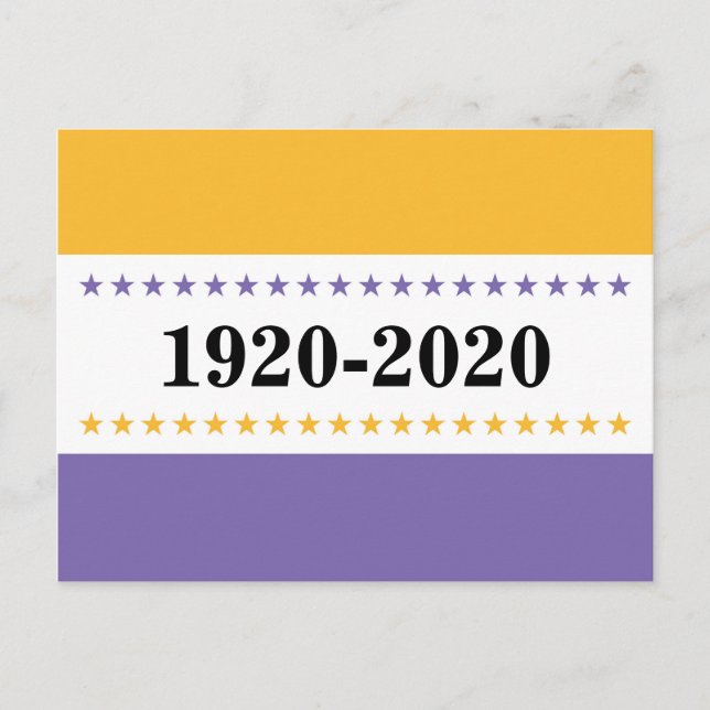 Cartão Postal Sufrage Victory Flag Votos para Mulheres 100 anos (Frente)