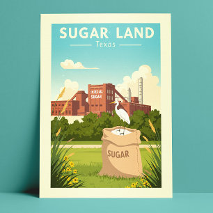 Cartão Postal Sugar Land Texas Antigo