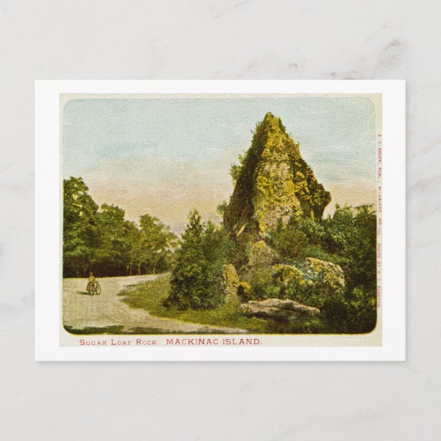 Cartão Postal Sugar Loaf Rock Mackinac Island Michigan (Frente)