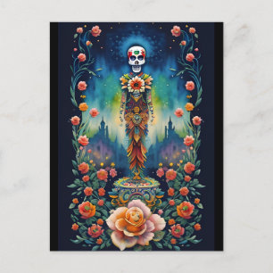 Cartão Postal Sugar Skull Art - Dia de los Muertos