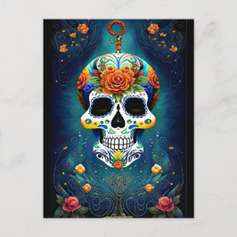 Cartão Postal Sugar Skull Art - Magia Mexicana
