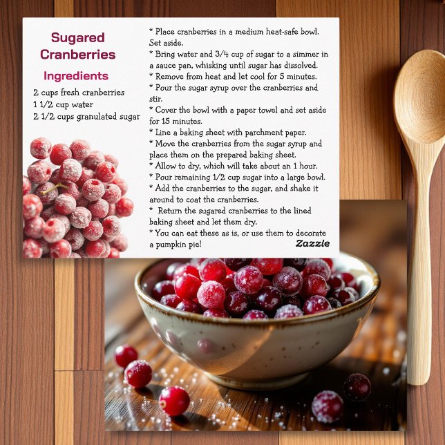 Cartão Postal Sugared Cranberries Recipe Card (Criador carregado)