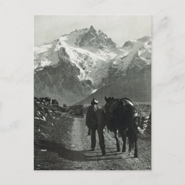 Cartão Postal Suíça antiga região de Jungfrau (Frente)