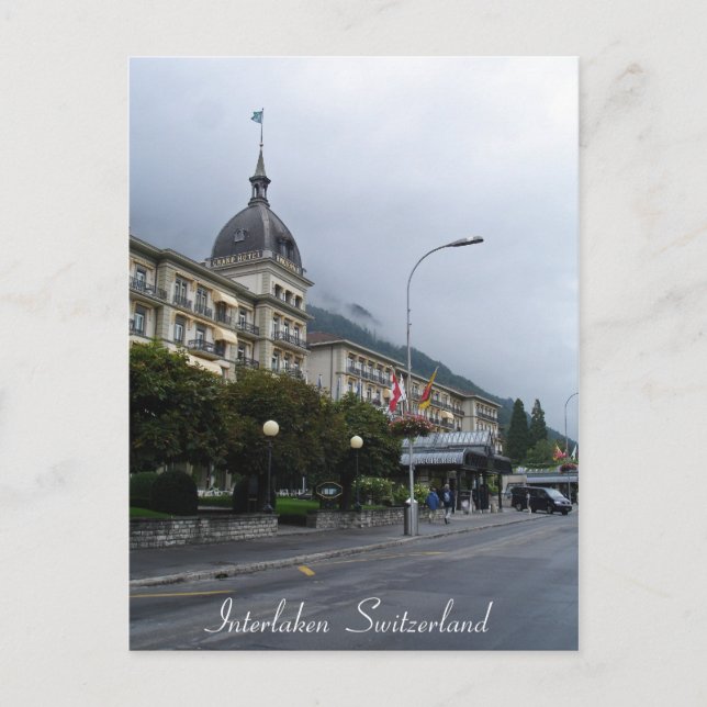 Cartão Postal Suiça de Interlaken (Frente)