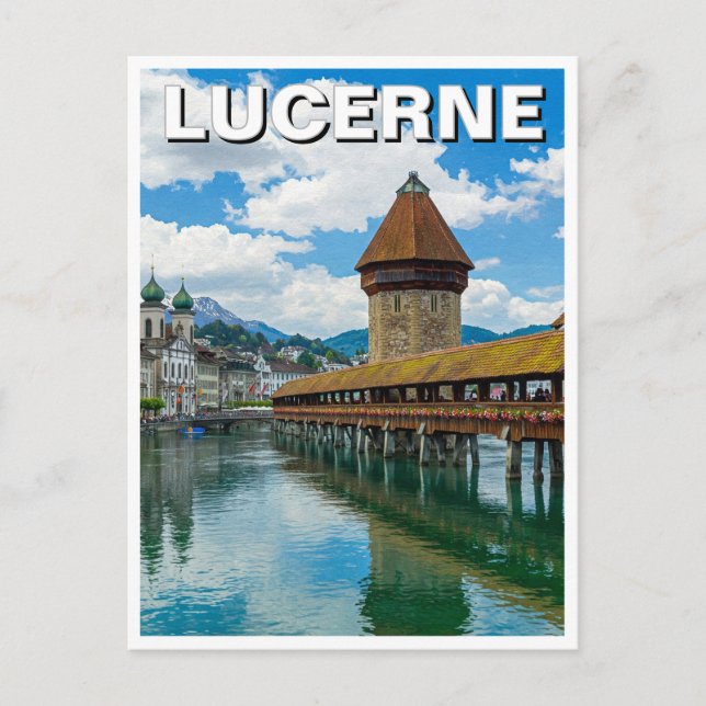 Cartão Postal Suiça de Luzerna (Frente)