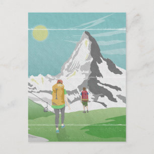 Cartão Postal suiça de poster de viagens matterhorn