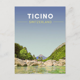 Cartão Postal Suiça de Viagem de Ticino Vintage
