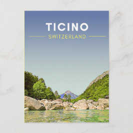 Cartão Postal Suiça de Viagem de Ticino Vintage