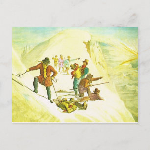 Cartão Postal Suiça do vintage, alpinismo