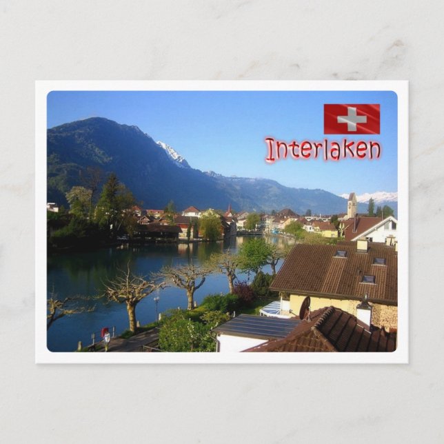 Cartão Postal Suiça - Interlaken - (Frente)