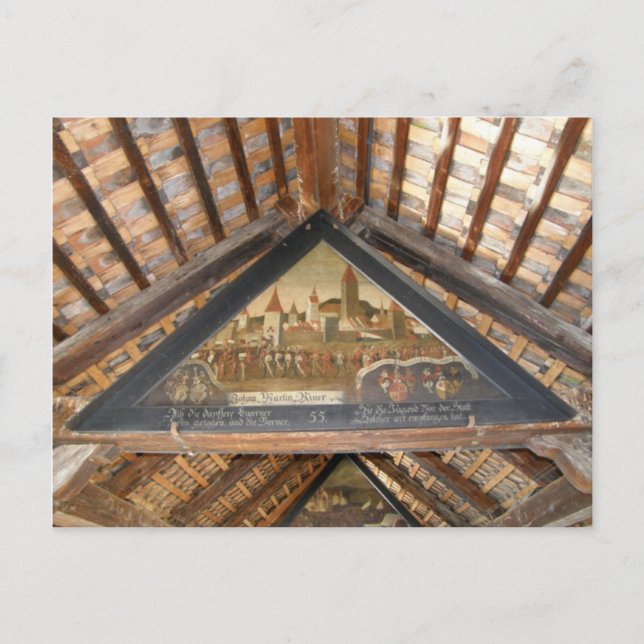 Cartão Postal Suiça, Lucerna, pinturas da Chapel Bridge (Frente)