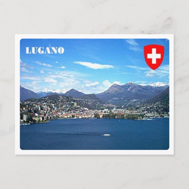 Cartão Postal Suiça - Lugano - (Frente)