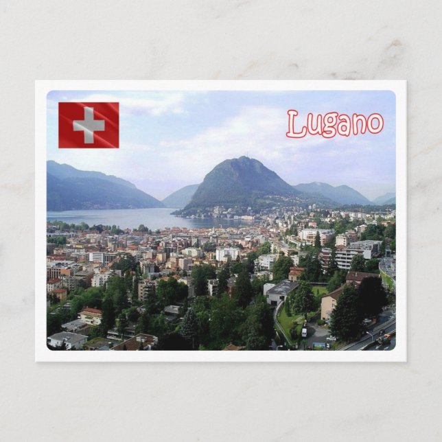 Cartão Postal Suiça - Lugano - (Frente)
