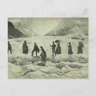 Cartão Postal Suíça, Turistas no glaciar Jungfrau,