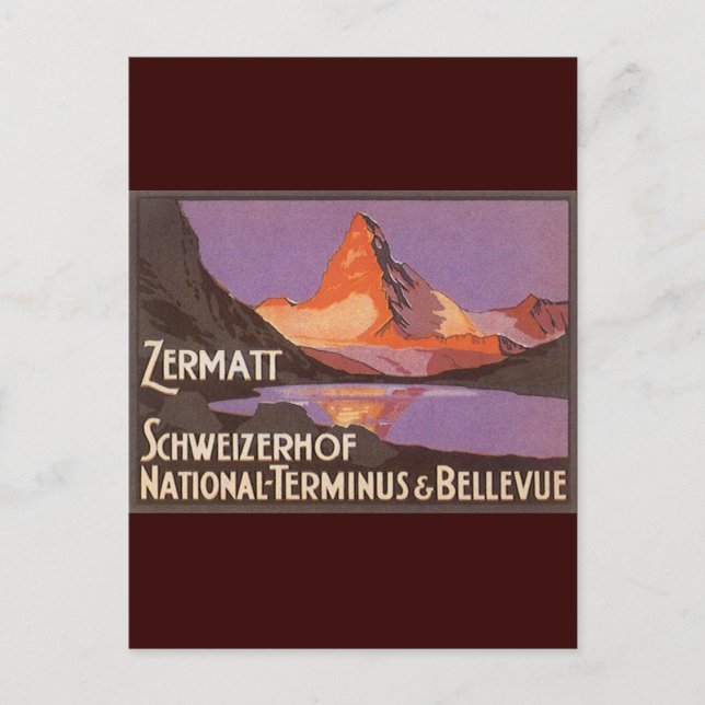 Cartão Postal Suiça Zermatt (Frente)