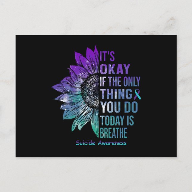 Cartão Postal Suicídio Sensibilização Camisa Dossiê De Girassol  (Frente)