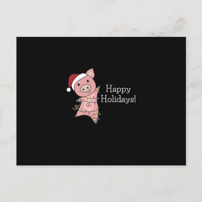 Cartão Postal Suínos de Feliz Natal (Frente)