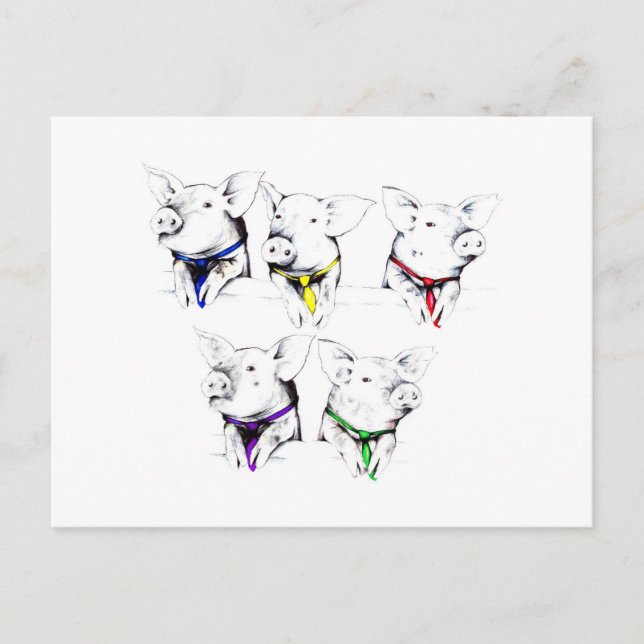 Cartão Postal Suínos Políticos (Cartão Postal) (Frente)