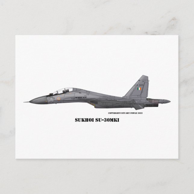 Cartão Postal Sukhoi SU-30MKI (Frente)