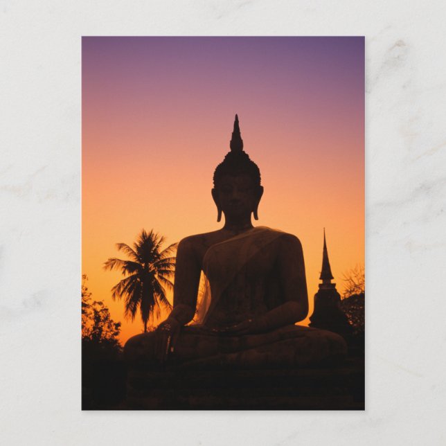 Cartão Postal Sukhothai, Wat Mahathat ao pôr do sol (Frente)