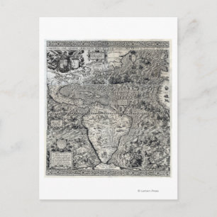 Cartão Postal Sul e Parte da América do Norte - Panorâmica