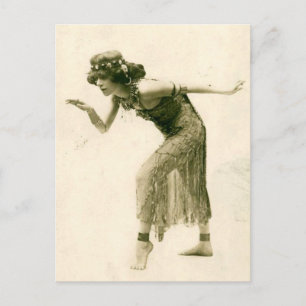 Cartão Postal Sultry Vintage Flapper Dancer La Sylphe