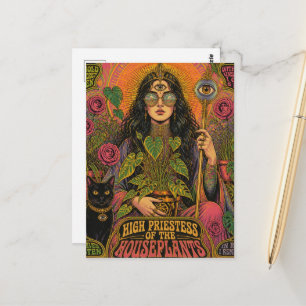 Cartão Postal suma sacerdotisa de plantas domésticas