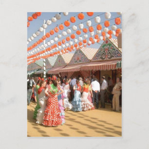 Cartão Postal Sumario Description Feria de abril (Sevilha), muje
