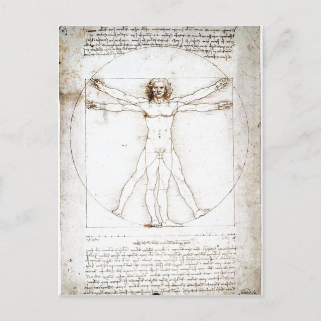 Cartão Postal Summary Leonardo da Vinci: The Proportions of the  (Frente)