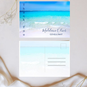 Cartão Postal Summer Beach Scense Ocean Blue Obrigado