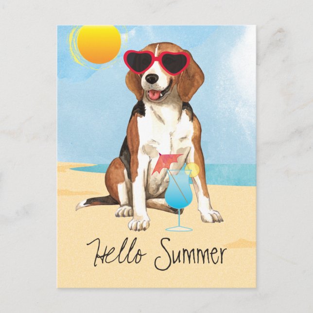 Cartão Postal Summer Beagle (Frente)