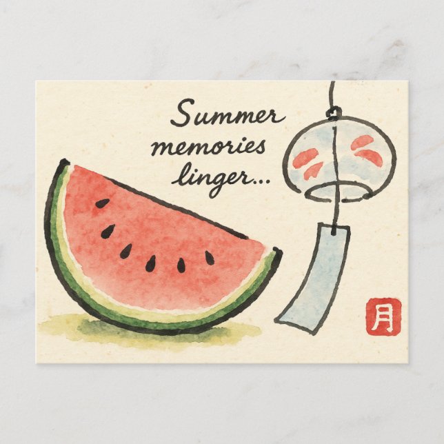 Cartão Postal Summer Etegami Postcard (Frente)