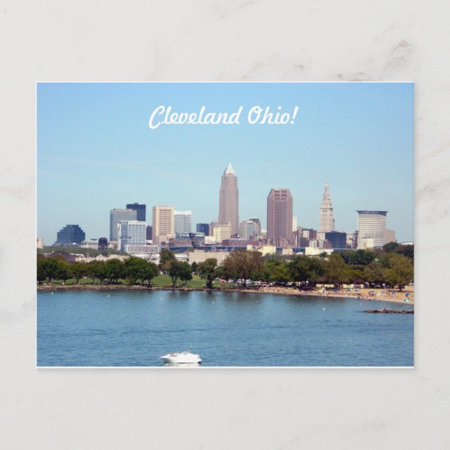 Cartão postal Summer Lake Skyline Cleveland OH (Frente)