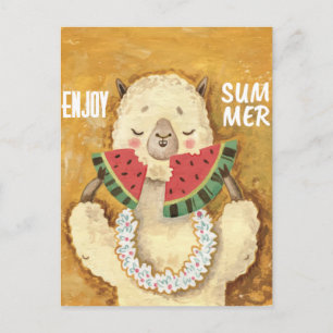 Cartão postal Summer Llama